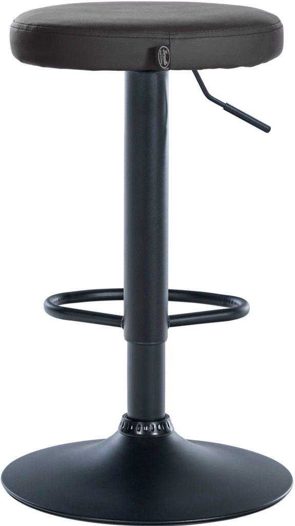 Set di 2 sgabelli da bar Ponte in similpelle nero,Metallo nero opaco