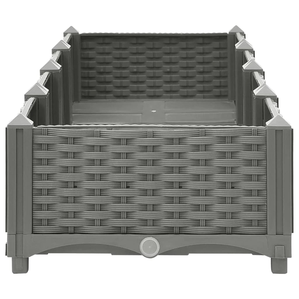 Fioriera rialzata per piante fiori terrazza giardino 160 x 40 x 23 cm polipropilene grigio 02_0039213