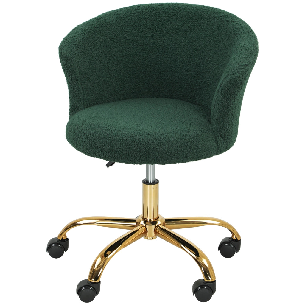 Sedia Girevole da Ufficio in Velluto ¨C Zephmum ¨C Verde Scuro, Struttura Acciaio
