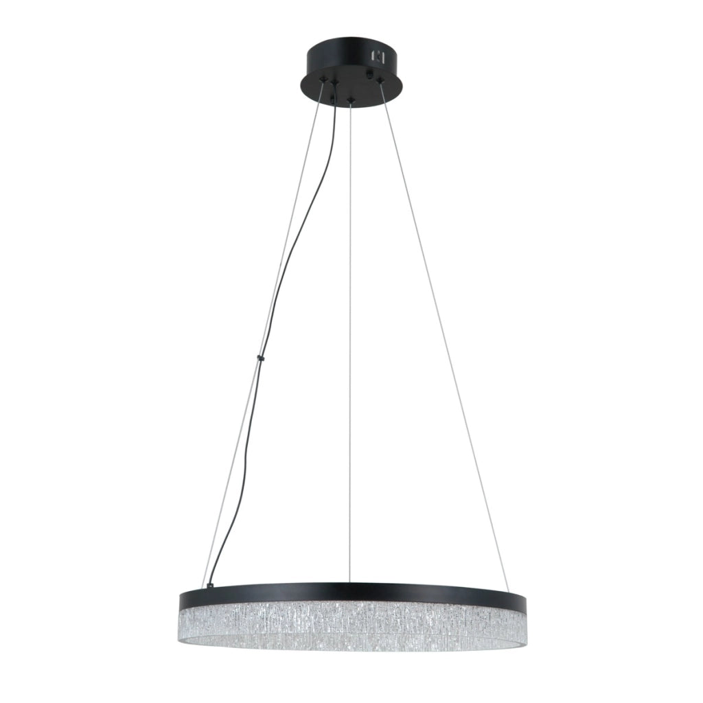 Lampada sospesa LED anello nera Pantal Italux