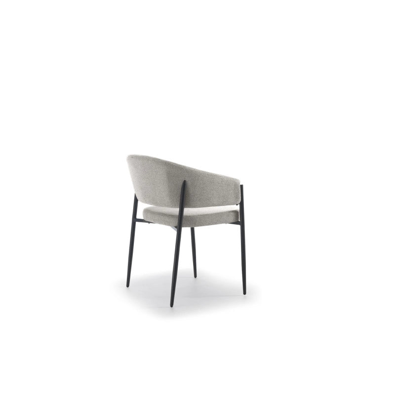 Sedia in tessuto easy-clean Gambe in metallo verniciato Maya 59.5cm X 54cm H 78.5cm Stones