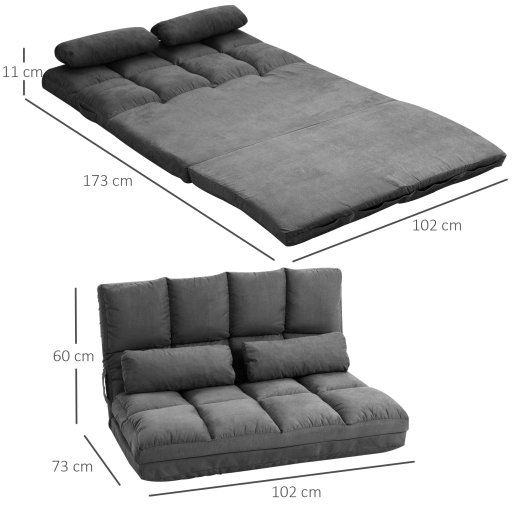 Divano letto reclinabile ¨C zephmum ¨C grigio, con materasso