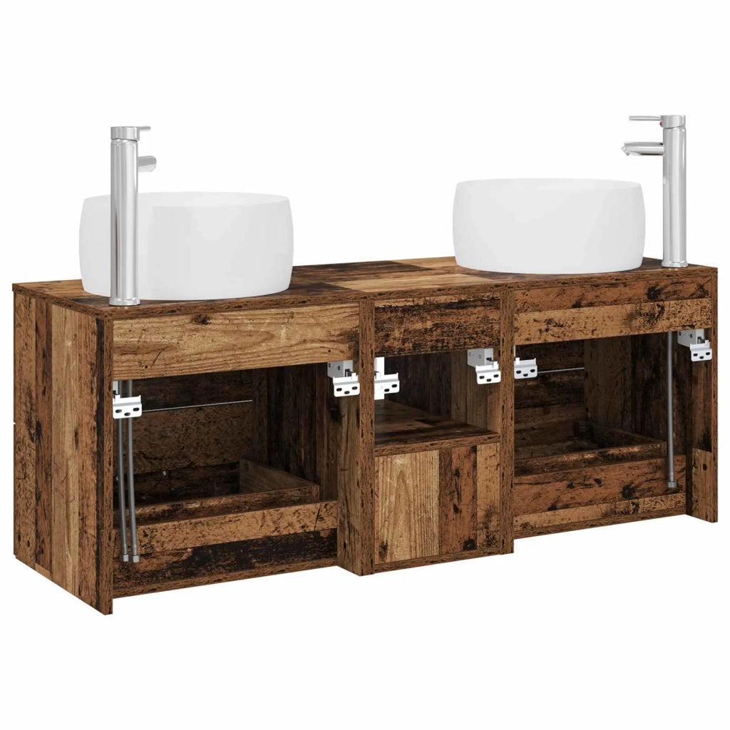 Set di mobili per il bagno 3 pz Legno antico 3405929
