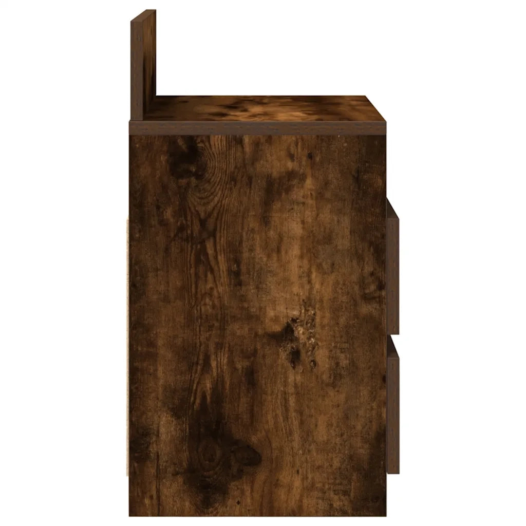 Comodini 2 pz con 2 Cassetti-Set di 2 Tavolino da notte Rovere Fumo 40x33x60 cm