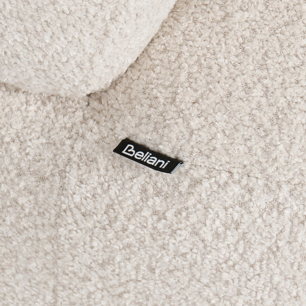 Poltrona Accogliente in Poliestere Chenille Beige Chiaro Design Moderno Seduta Confortevole Senza Braccioli Schienale Curvo Stile Scandinavo