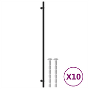 Maniglie per Mobili 10 pz Nere 480 mm in Acciaio Inox CFW9206376
