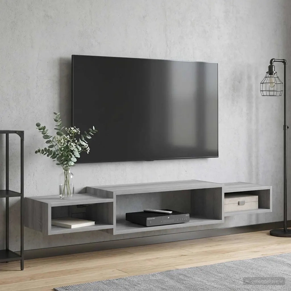 Mobile TV da Parete A parete Sonoma grigio 140 x 28 x 21 cm