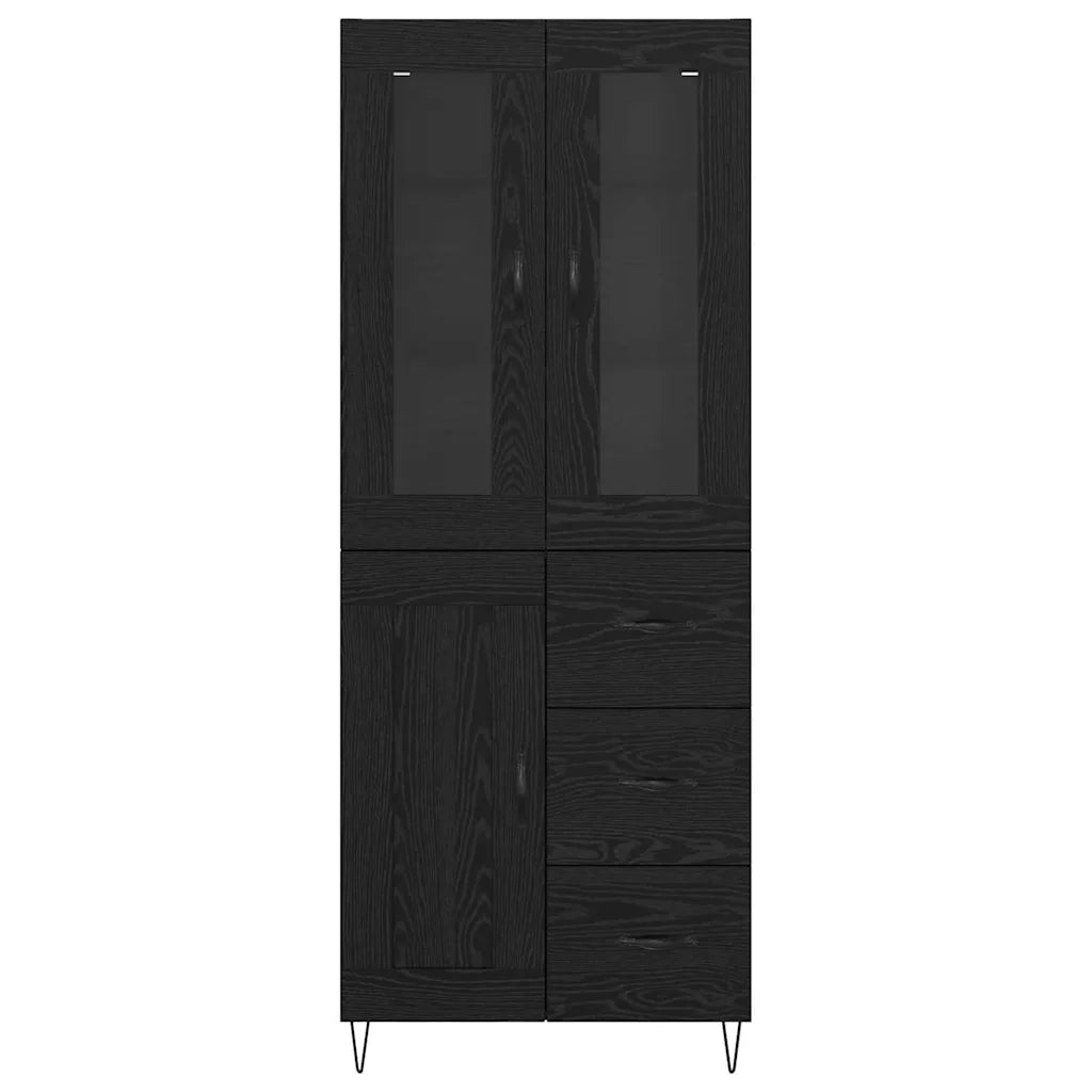 Credenza Rovere Nero 69,5 x 34 x 90 cm Legno multistrato 3402712