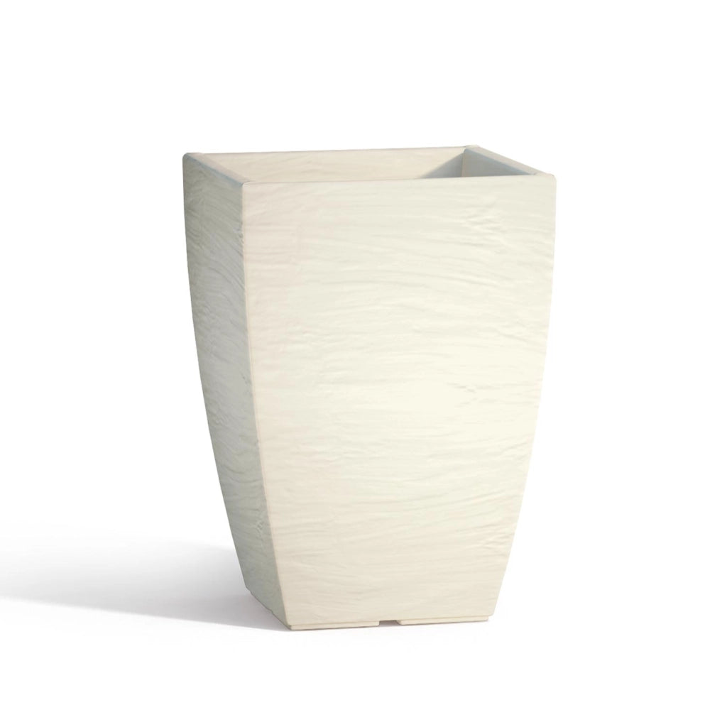 Vaso Aloe In Resina Quadrato Avorio H40 27X27Cm