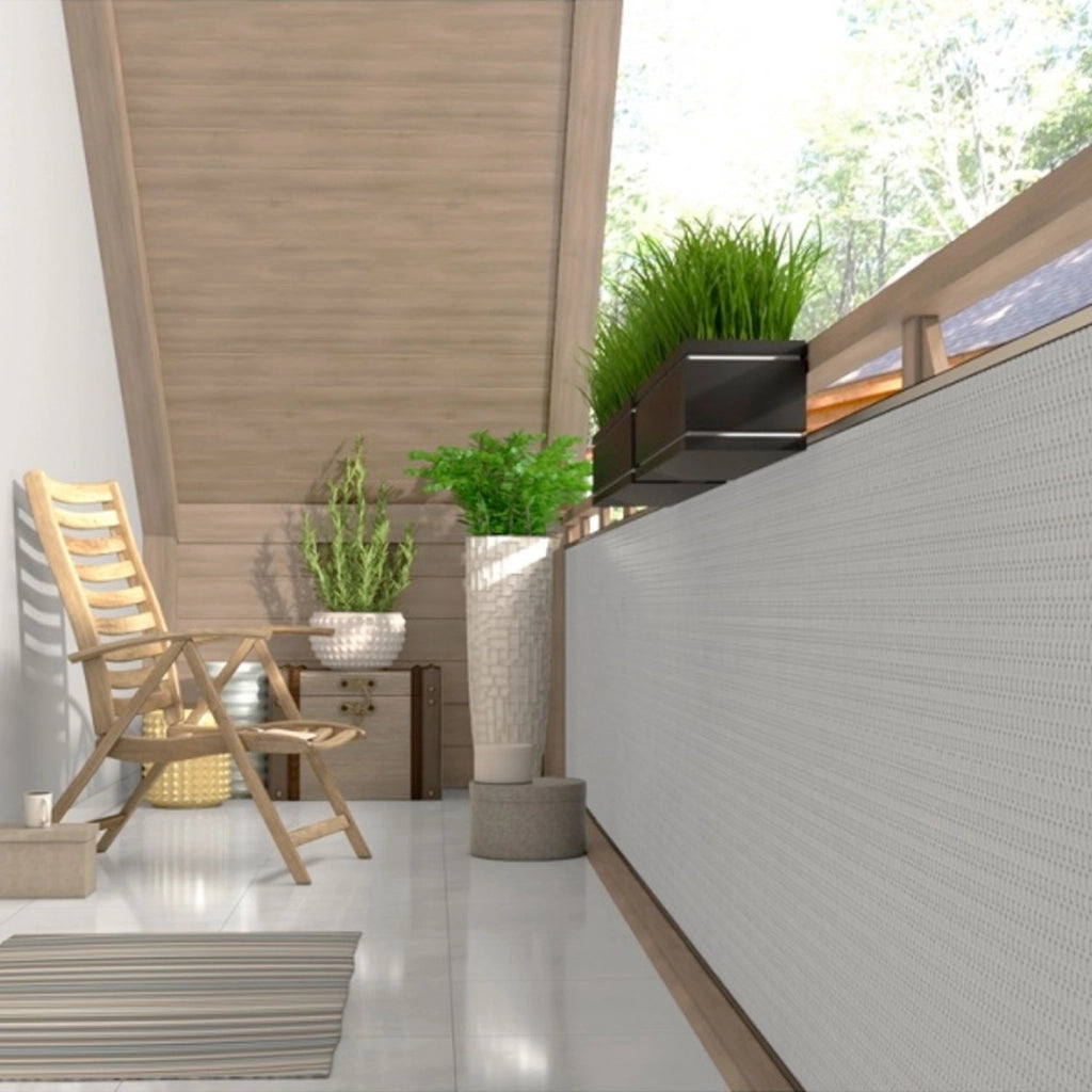 Rattanscreen - Pannello Privacy Frangivista E Recinzione Di Protezione/Copertura Per Balcone E Giardino - Bianco, 90X500Cm