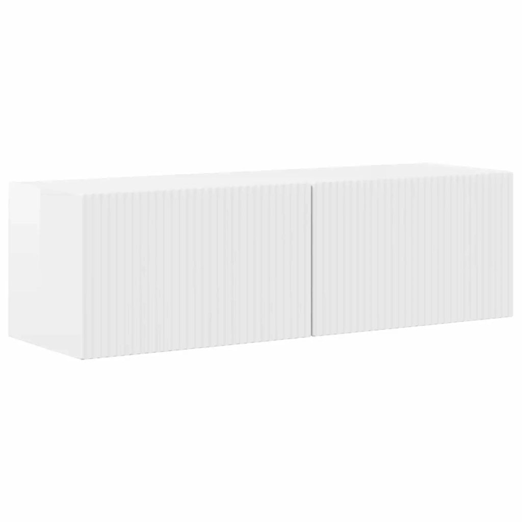 Set di Mobiletto da TV a Parete 4 pcs Bianco Lucido