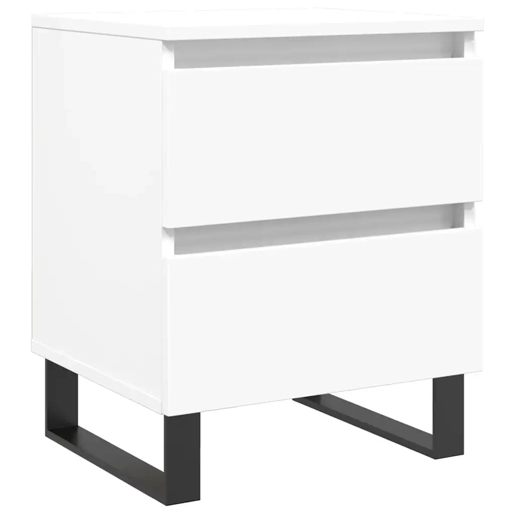 Comodino Bianco 40x35x50 cm in Legno Multistrato 826892