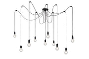 Lampadario Lucide FIX 10xE27 nero Ø150cm H100cm dimmerabile