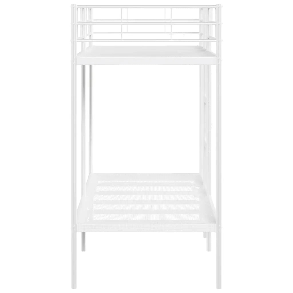 Letto a Castello senza Materasso Bianco 80x200 cm in Acciaio