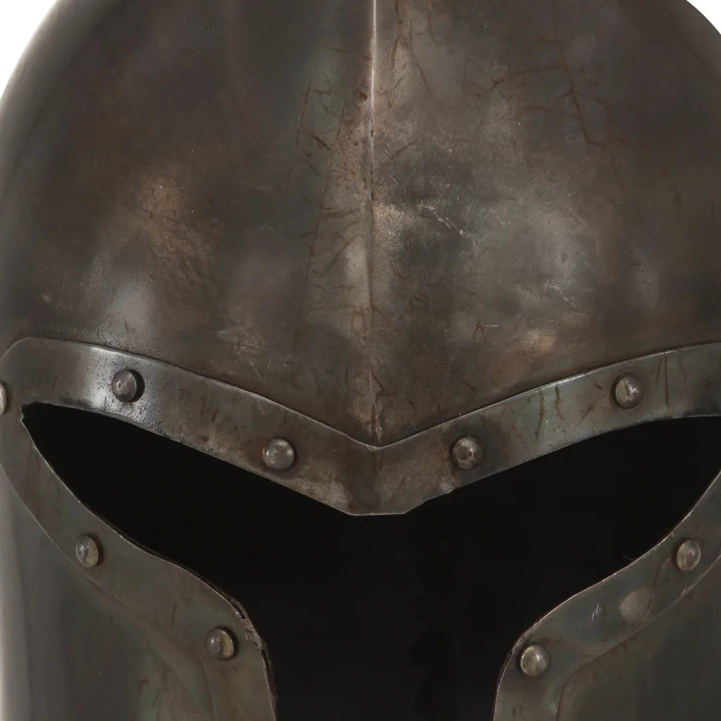 Elmo da Cavaliere Medievale Antico LARP in Acciaio Argento CFW4980775