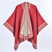 Nuova sciarpa/scialle da donna double-face in cashmere, stile retr¨°, spessa, con spacco.