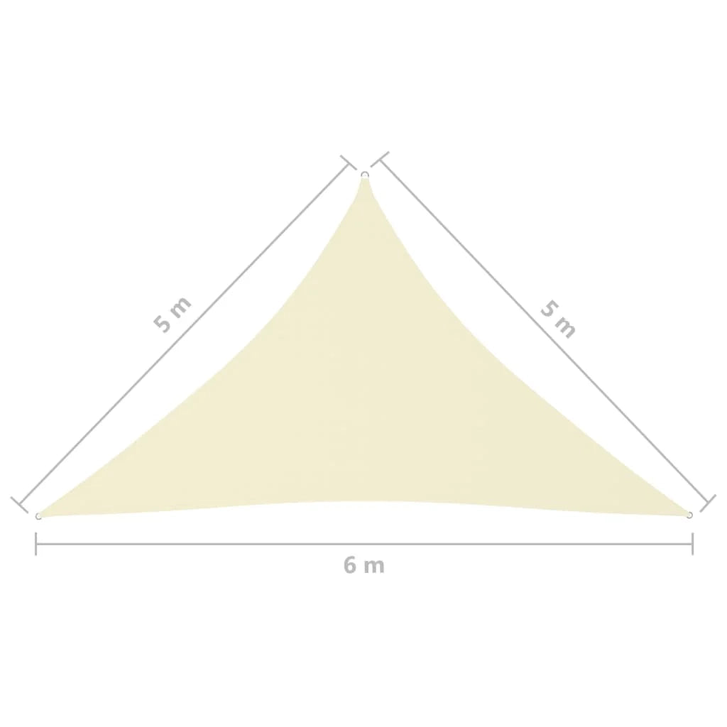 Vela ombreggiante triangolare in tessuto Oxford 5 x 5 x 6 m crema 02_0009915