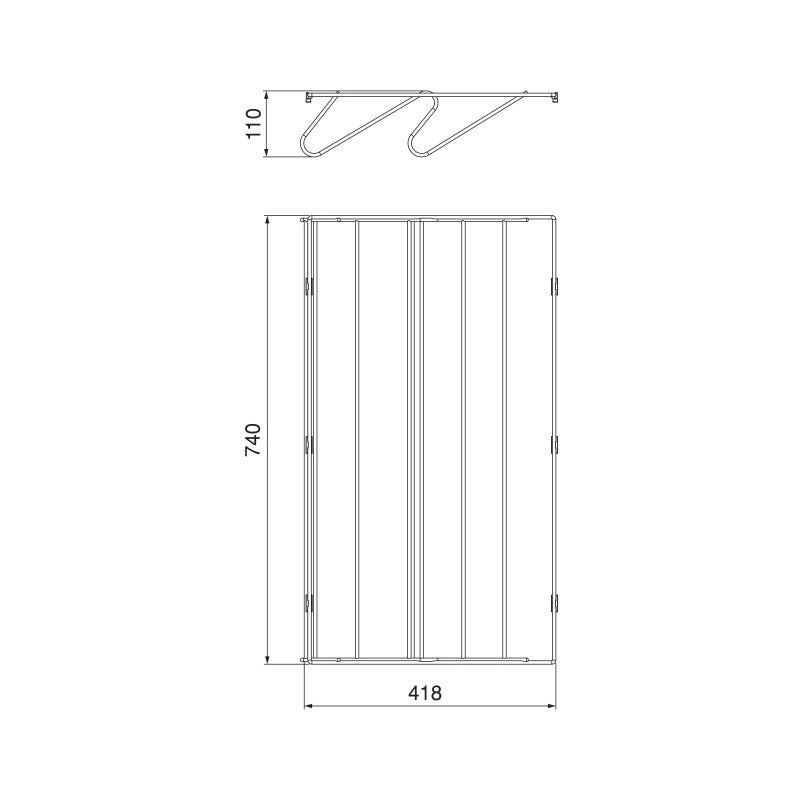 Cesto portabiancheria per armadi e cabine armadio Quartz, 418x320x400mm, Acciaio e Tessuto, Titanio