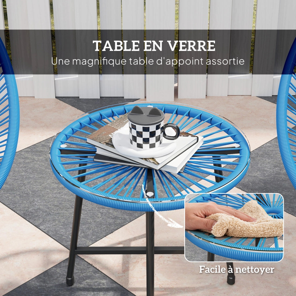 Set Divano 2 Posti Tavolino ¨C Zephmum ¨C Resina Grigio Vetro