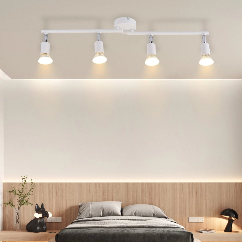 ZMH Faretto da soffitto bianchi orientabili 330° moderni GU10 per camera letto soggiorno interno