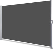 Soffitto retrattile per balcone, giardino e terrazzo - Protezione da intemperie, schermo da vento, impermeabile, ombreggiatura - 140 x 300 cm, grigio