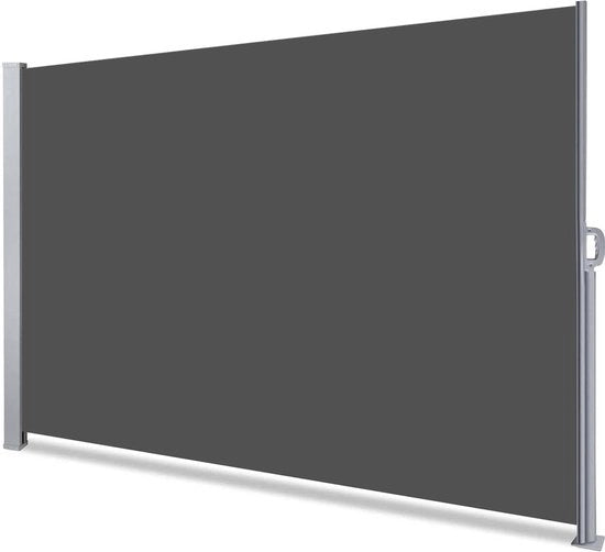 Soffitto retrattile per balcone, giardino e terrazzo - Protezione da intemperie, schermo da vento, impermeabile, ombreggiatura - 140 x 300 cm, grigio