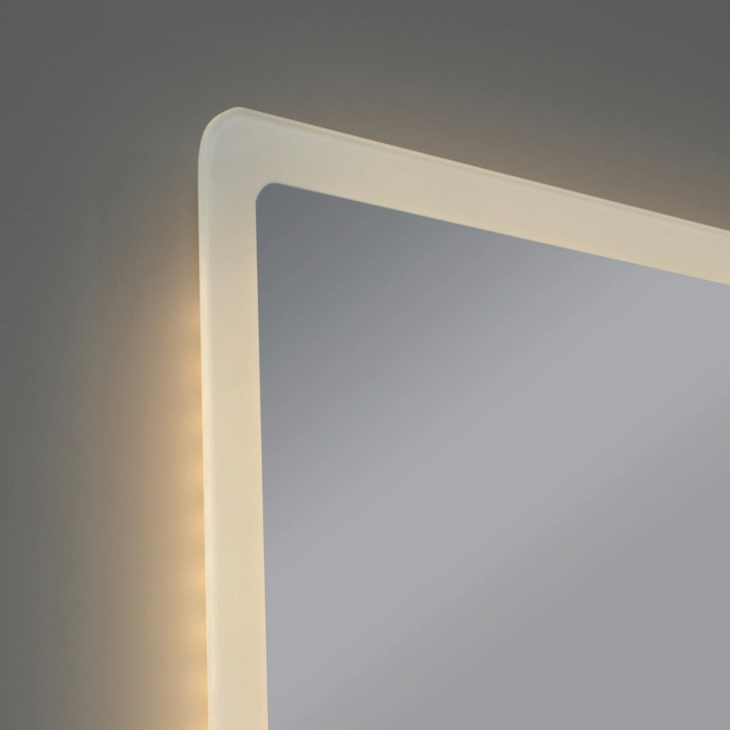 Specchio LED da Parete Racale Multifunzionale Cornice Bianca 100 x 70 cm pro.tec