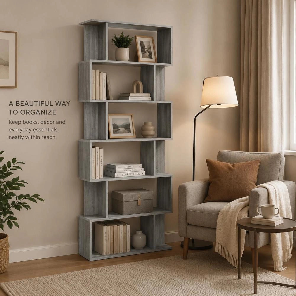 Bookshelf/Room Divider Grey Sonoma 80x24x192 Cm Wood-based Material