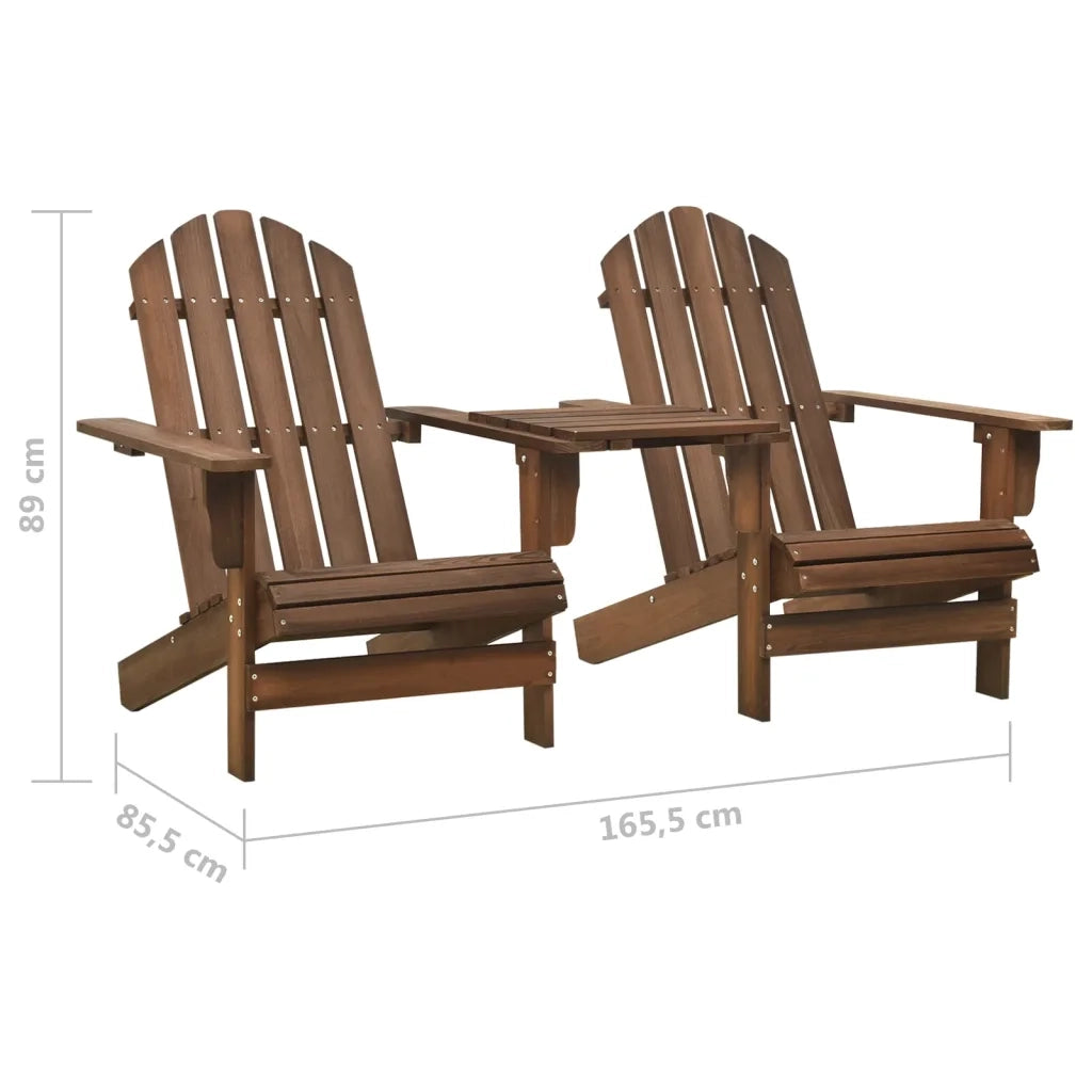 Sedie da Giardino | Sedie da Esterno Adirondack con Tavolino Legno Abete Marrone