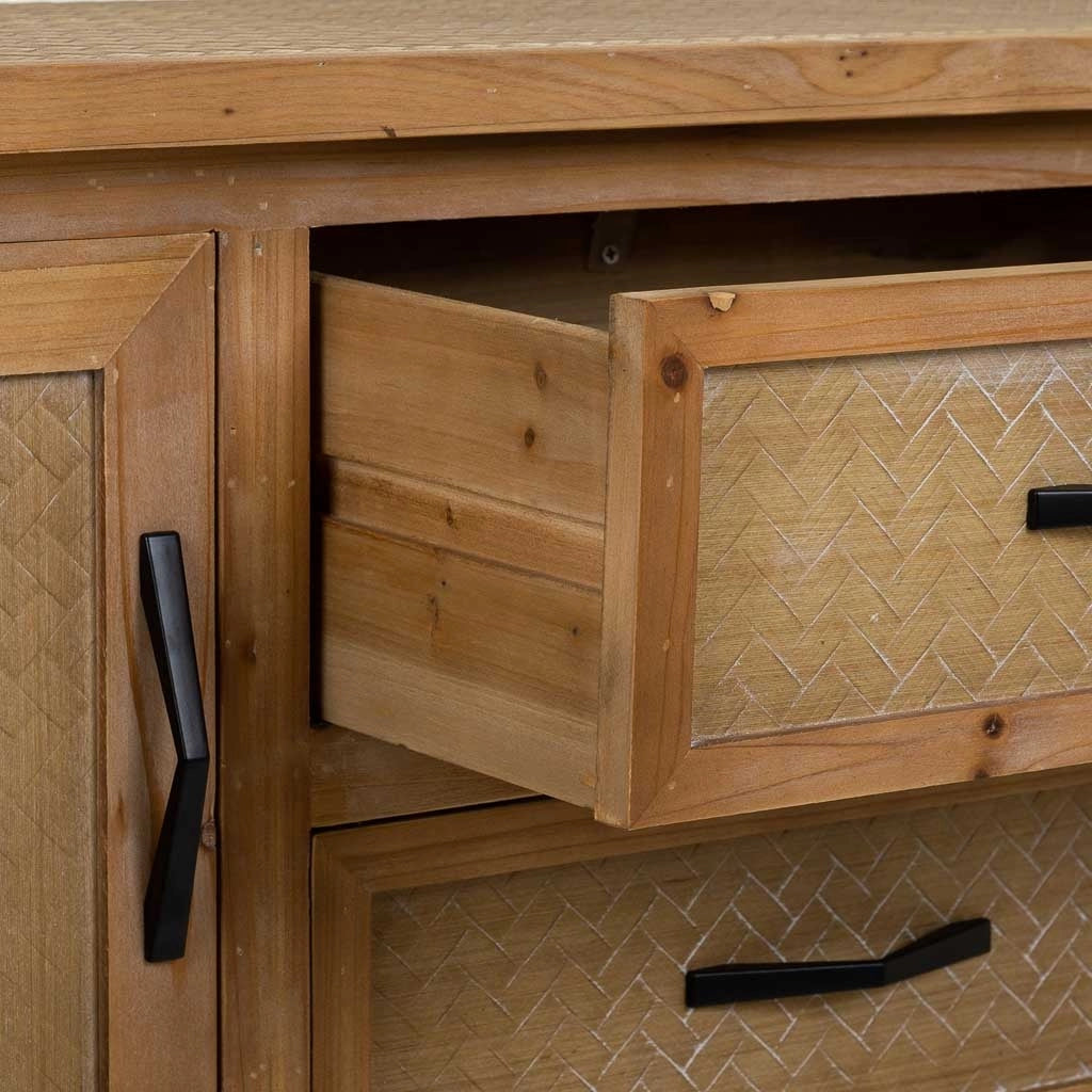 Mobile da ingresso in legno e metallo marrone 122x35x81,5h
