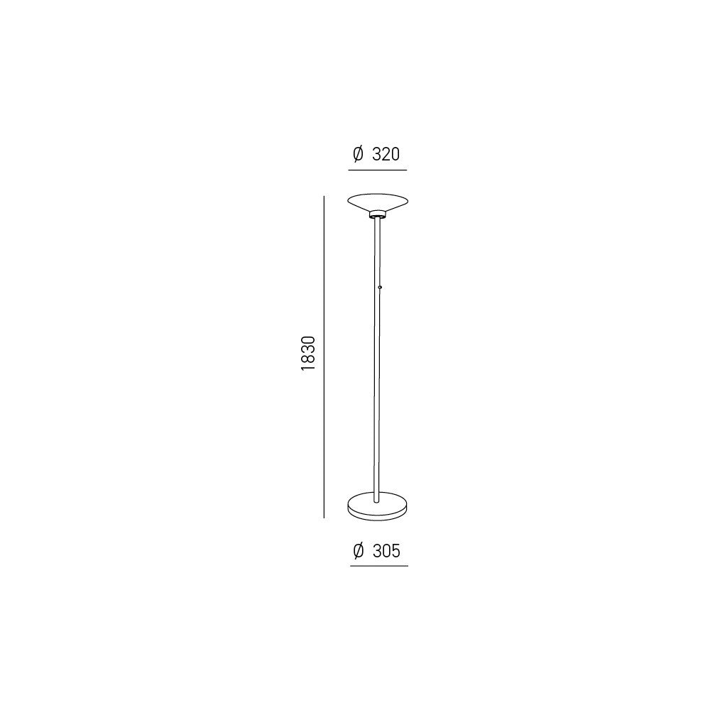Lampada da Terra GPIN10 - Piantana a LED 48W 3600lm Up&Down Dimmerabile in Alluminio Nero Opaco - Gealuce