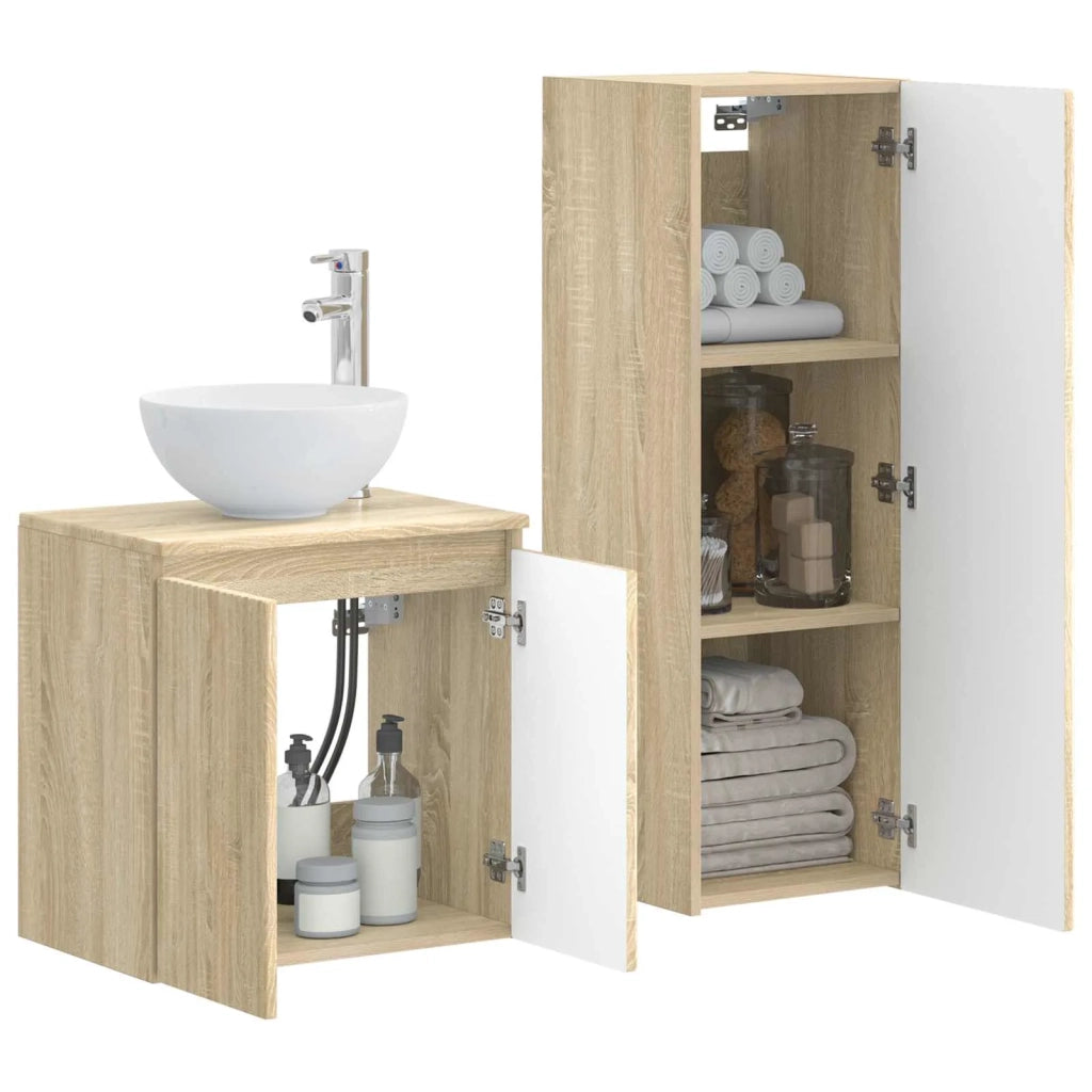 Set di mobili per il bagno 2 pz Rovere Sonoma 3406115