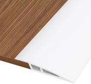 Striscia di copertura PVC per soglia, 1M * 7CM profilo di transizione adesivo, striscia di transizione per differenza di altezza pavimento, copertura per pavimenti in parquet e laminati (bianco, per altezze da 15mm a 20mm)