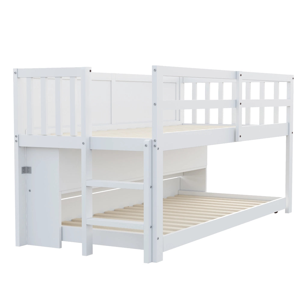 Letto estraibile per bambini 1 posto con letto estraibile, lavagna e scaffali, 90 × 200 cm, senza materasso