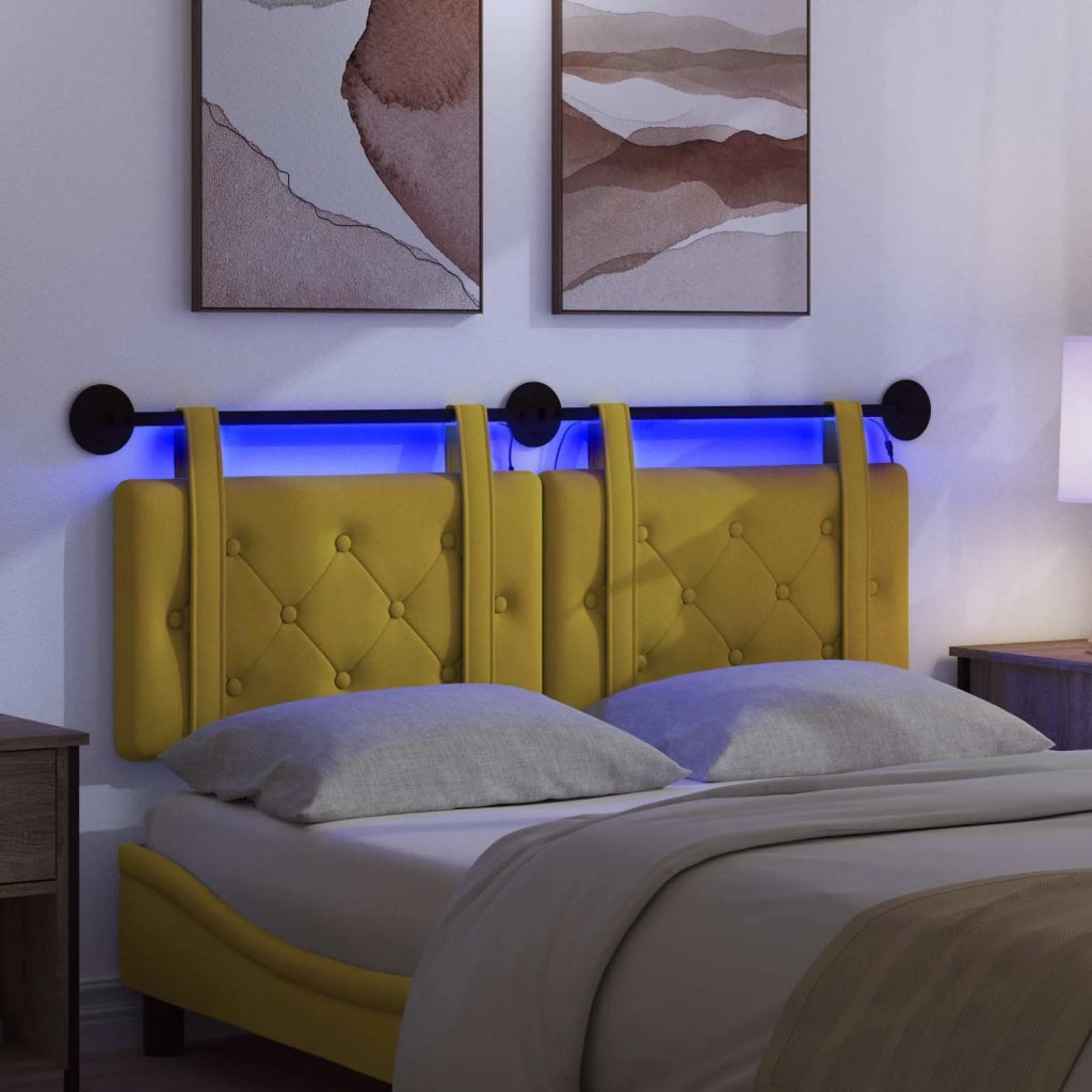 Testiera sospesa Con luce LED Giallo Velluto 3424144