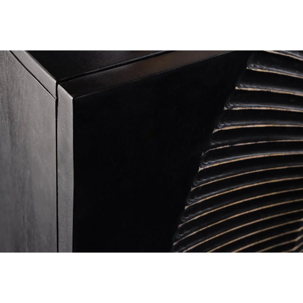 Buffet 140 cm 3 porte legno nero e dorato – Collezione SOLARIS