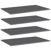 Ripiani per Libreria 4 pz Grigio Lucido 80x50x1,5 cm Truciolato cod mxl 59806