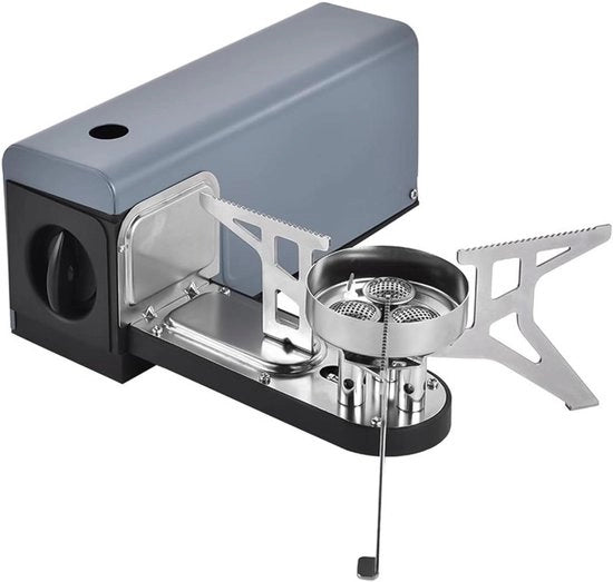 Campingkachel Opvougbile 3800W con Bruciatore a Butano Portatile per Campeggio, Roadtrips e Situazioni di Emergenza con Tasca di Ripiegamento.