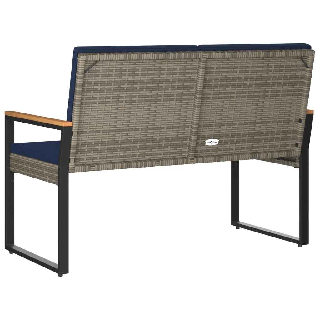 Panchina da esterno Grigio e Blu Navy 107 x 61 x 80 cm