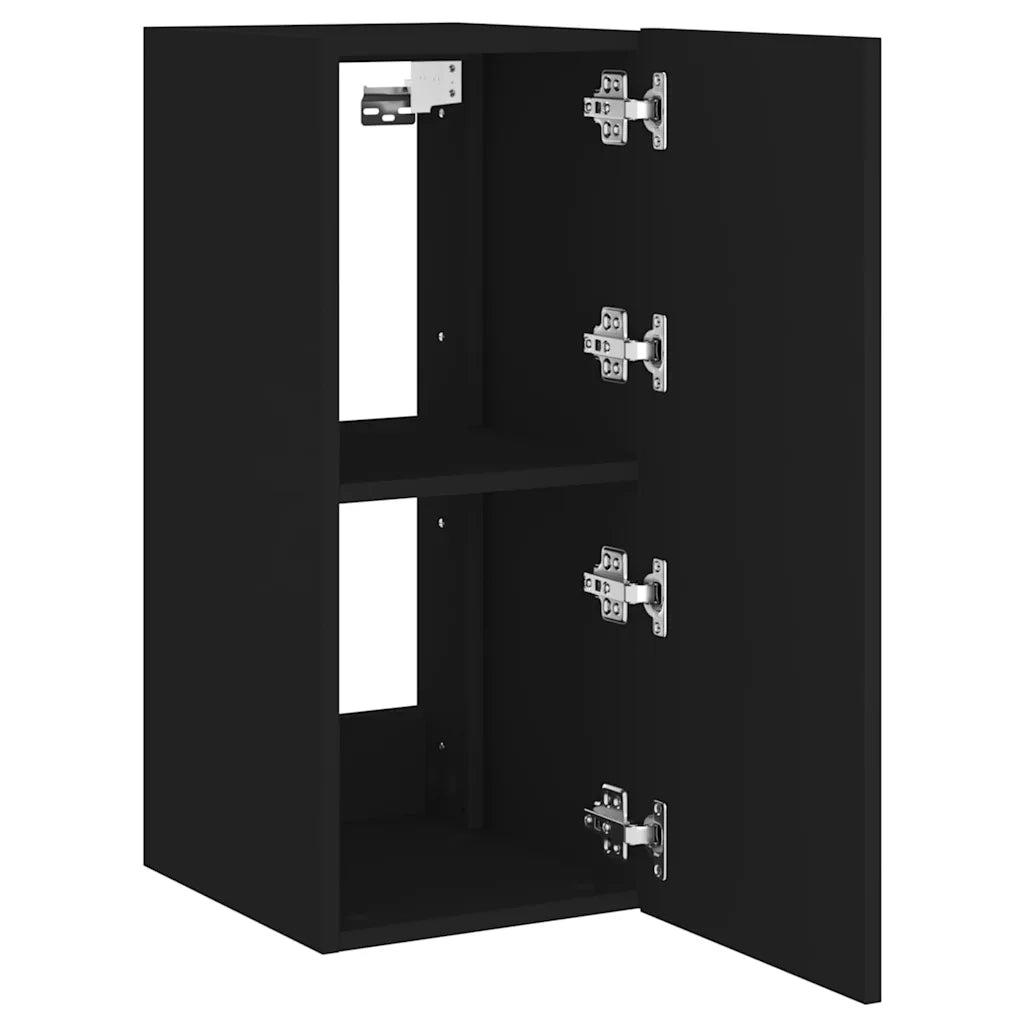 Mobile TV a Parete con Luci LED Nero 30,5x35x70 cm 837234