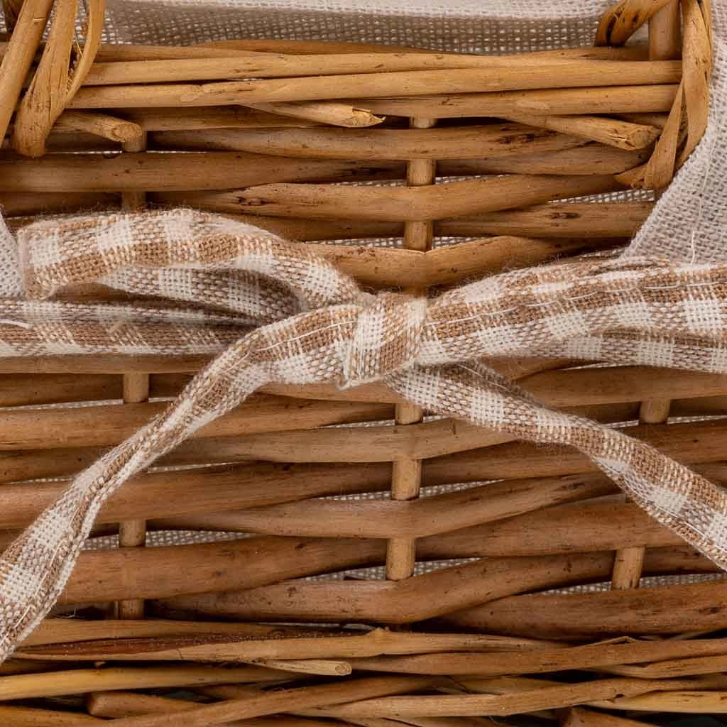 Cestino porta pane in vimini foderato 20x20x10h cm