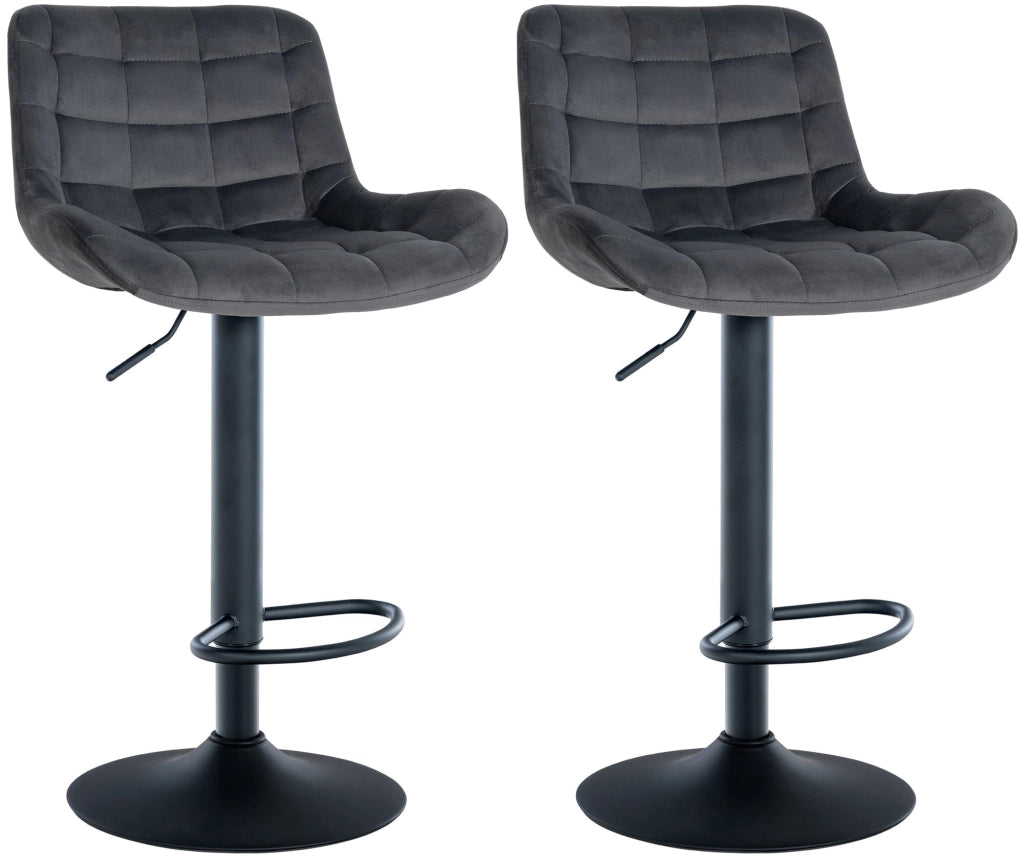 Set di 2 sgabelli da bar Tover grigio scuro,Velluto