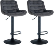 Set di 2 sgabelli da bar Tover grigio scuro,Velluto