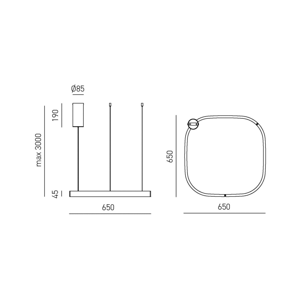 Lampada a Sospensione CRISEIDE S/1P Q - 60W LED 3000K Dimmerabile in Bianco Satinato, Struttura in Alluminio, Diffusore in Silicone - Gealuce