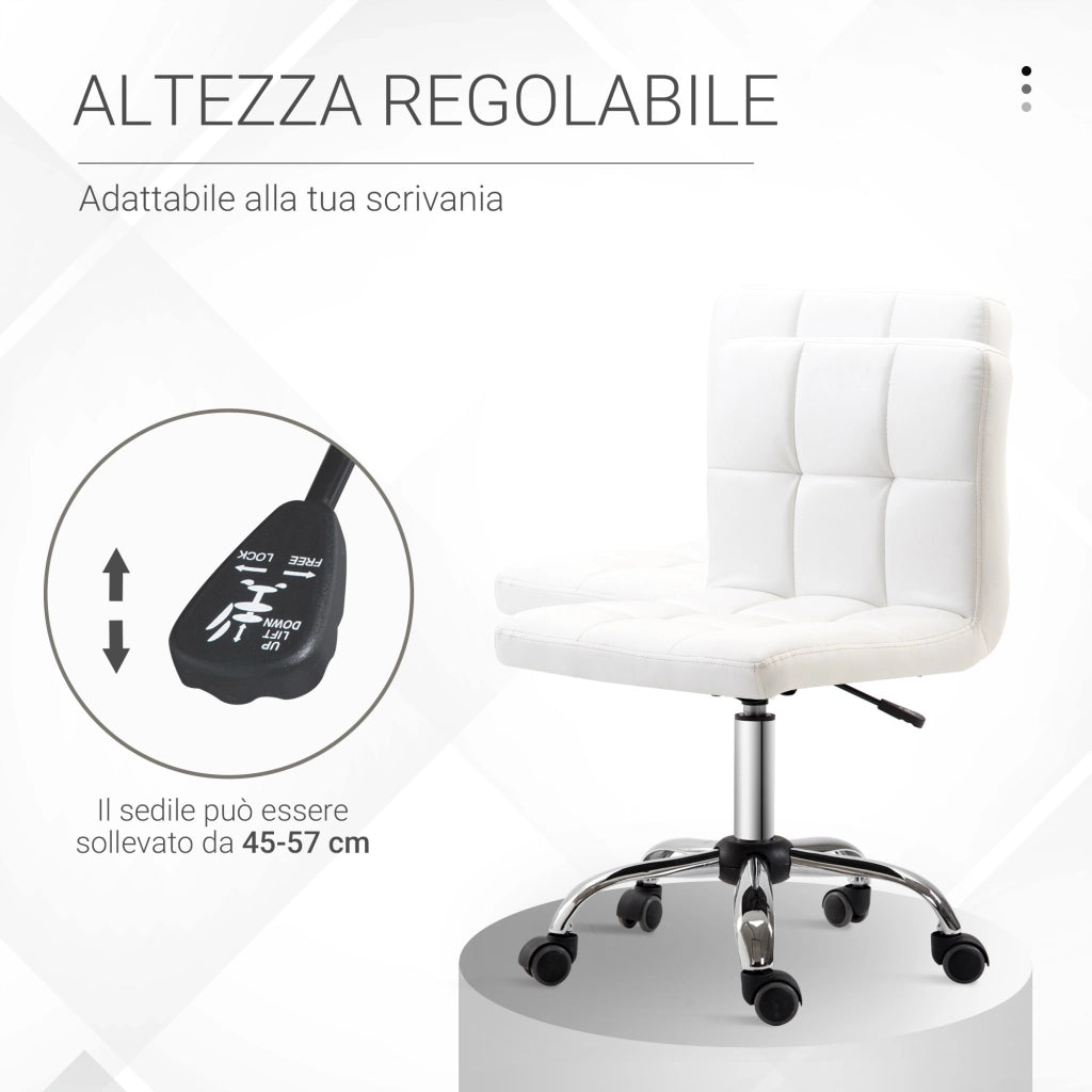 EasyComfort Sedia da Ufficio Ergonomica, Sedia Girevole Altezza Regolabile in Pelle Sintetica 46 × 51 × 80-92cm