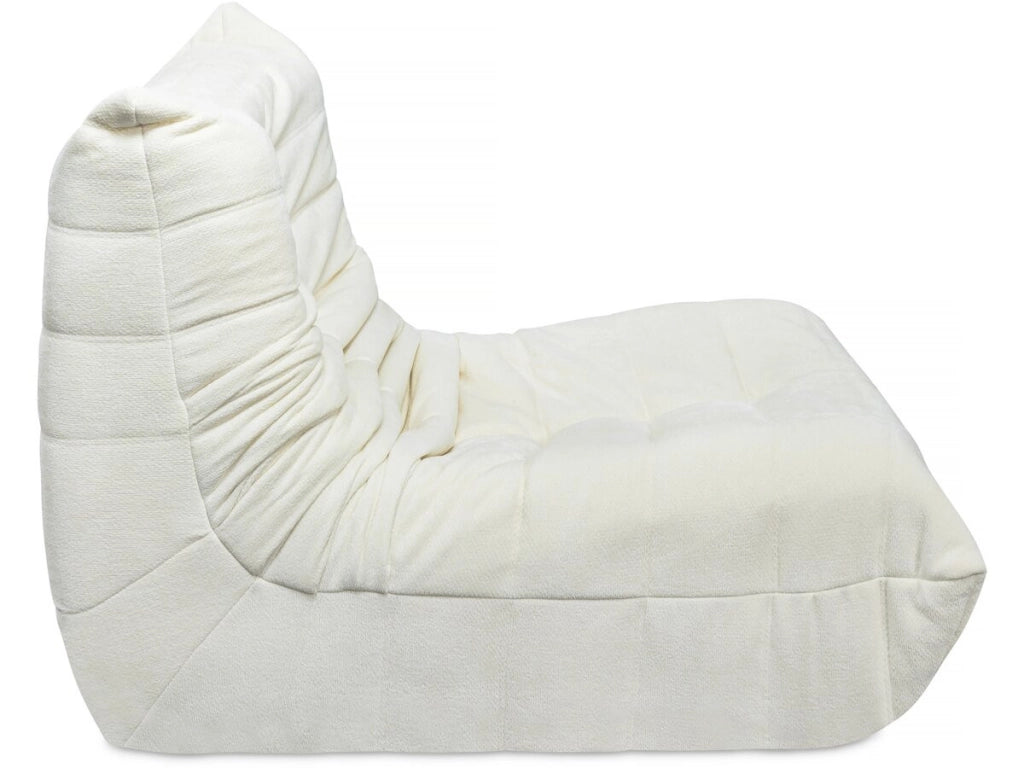 Set di 3 poltrone componibili in tessuto testurizzato "Velasca" - Bianco