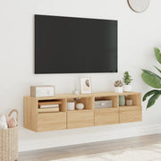 Mobili TV Parete 2pz-Set di 2 Credenza per TV sospesa Rovere Sonoma 60x30x30cm Legno Multistrato