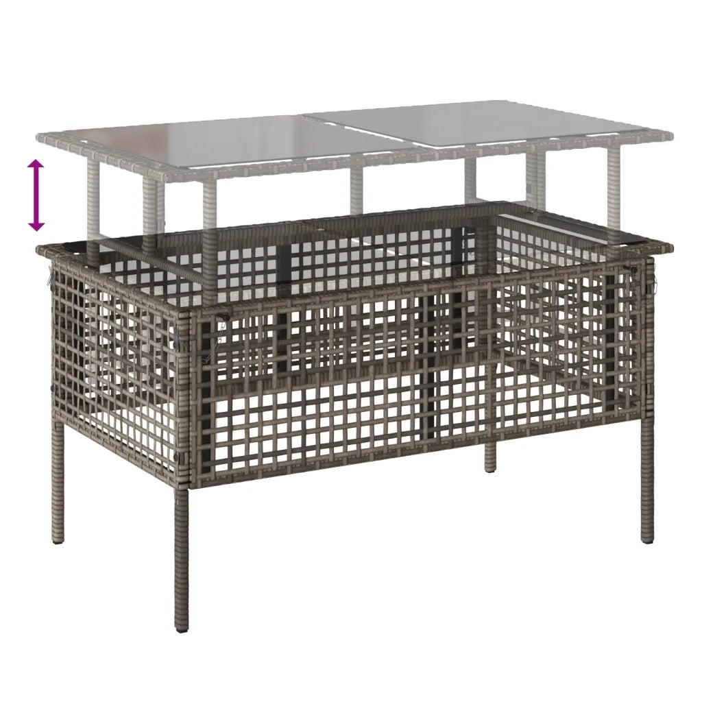 Salotto da Giardino-Set Divani da Giardino 4 pz con Cuscini Grigio Polyrattan Vetro