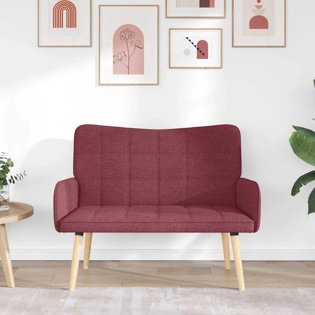 Sofa a Due Posti Rosso vino 115 x 61 x 87 cm Tessuto