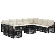 Set Divano da Giardino 11 pcs Nero polyrattan 3436054